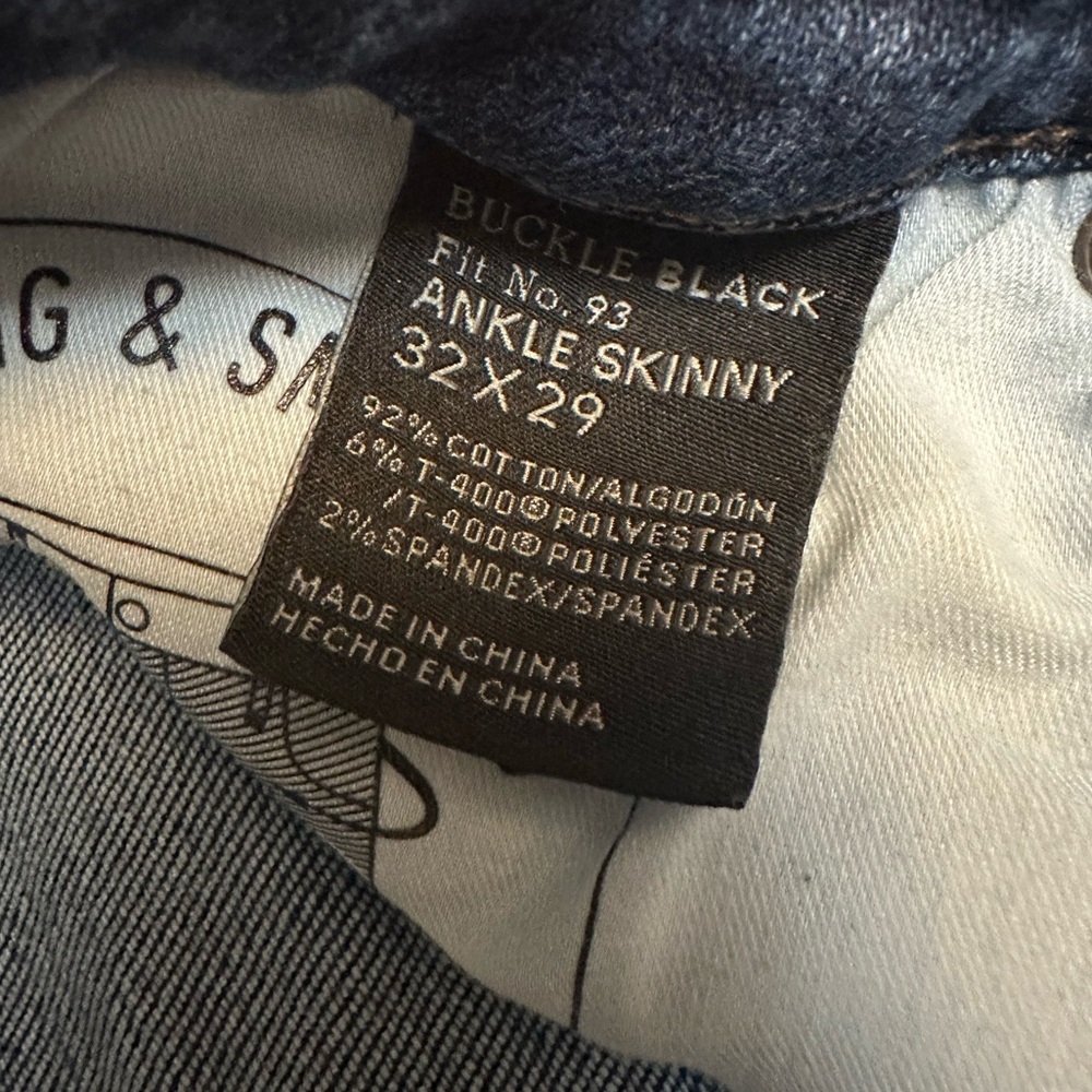 Buckle Black Fit No. 93 Ankle Skinny Jeans 32x29 - Picture 6 of 6